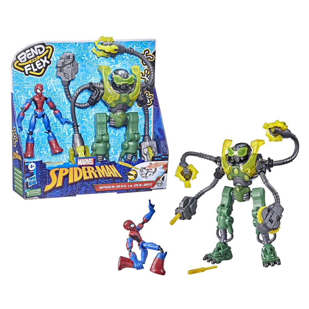 Marvel Spider Man Bend And Flex Spider Man Vs Ock Bot -