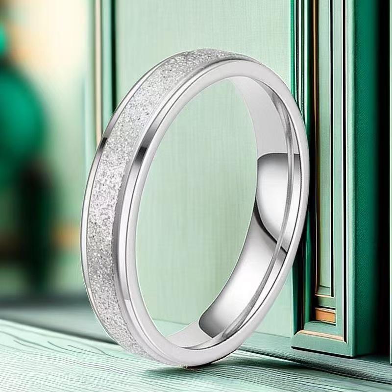 Женское простое модное матовое кольцо для пары из титановой стали
