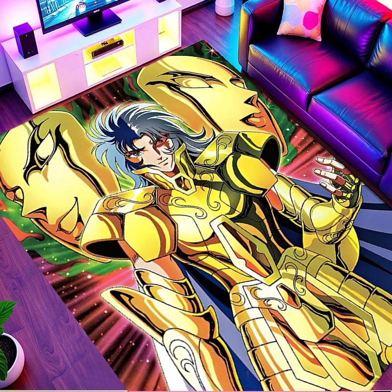 Saint Seiya Print Rug, Washable Floor Carpet, For Entryway Dorm Laundry Room Office Study, Home Decor Birthday Christmas Gift
