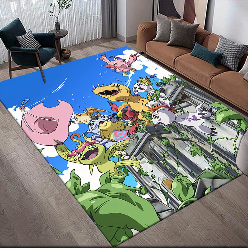 Digimon Dreamy Illustration Area Rug, Digimon Fan Cozy Carpet, Perfect Gift.chl
