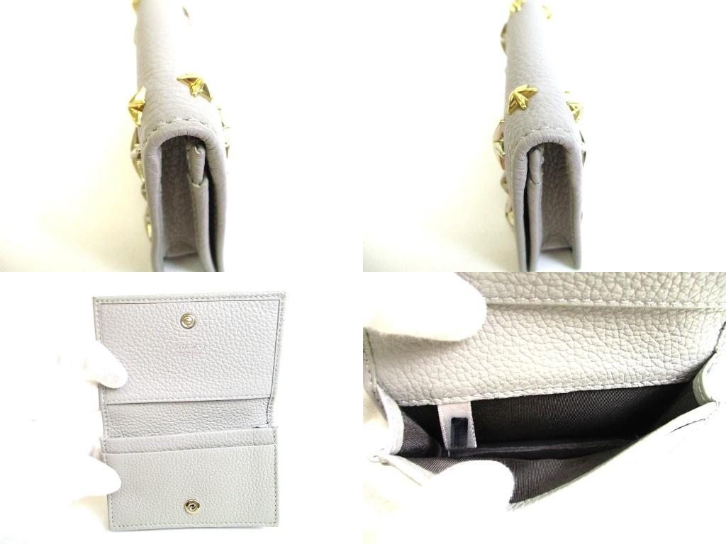 Authentic JIMMY CHOO Starts Soft Gray Leather Credit Card Business Card Holder NELLO #b328 Open box