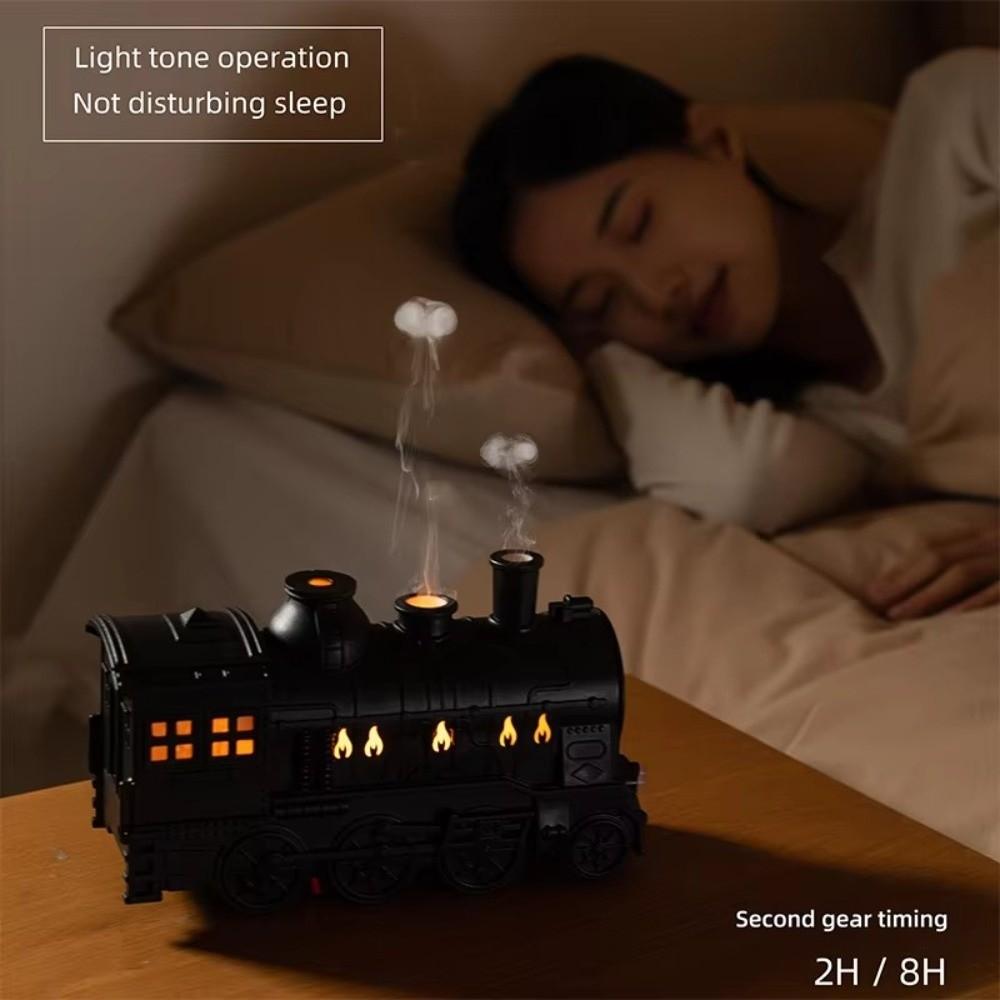 Cool Mist Train Shape Diffuser LED Light Air Humidifier Creative Essential Oil Diffuser  Relaxation