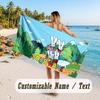 Personalized Beach Towel,Simon Super Rabbit Custom Printed Name Text, Super Absorbent Towel For Beach Vacation