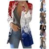 Women's Fashion Lapel Printed Jacket Temperament Casual Suit Jacket