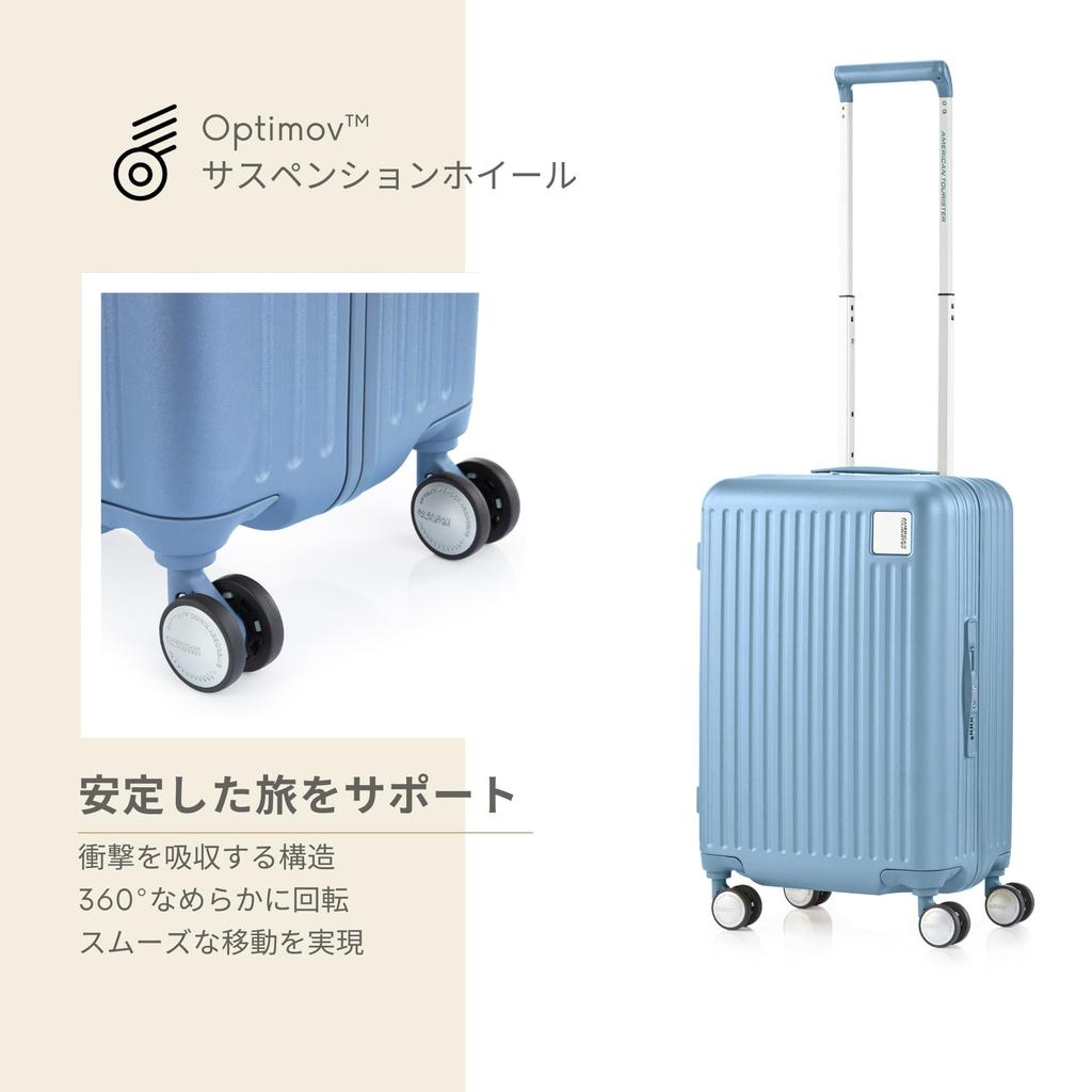 American Tourister Location LOCKATION Spinner 55/20 Carry-on Suitcase, Frame Type, Small, 32L, 55cm, 3.1kg, Ice Blue