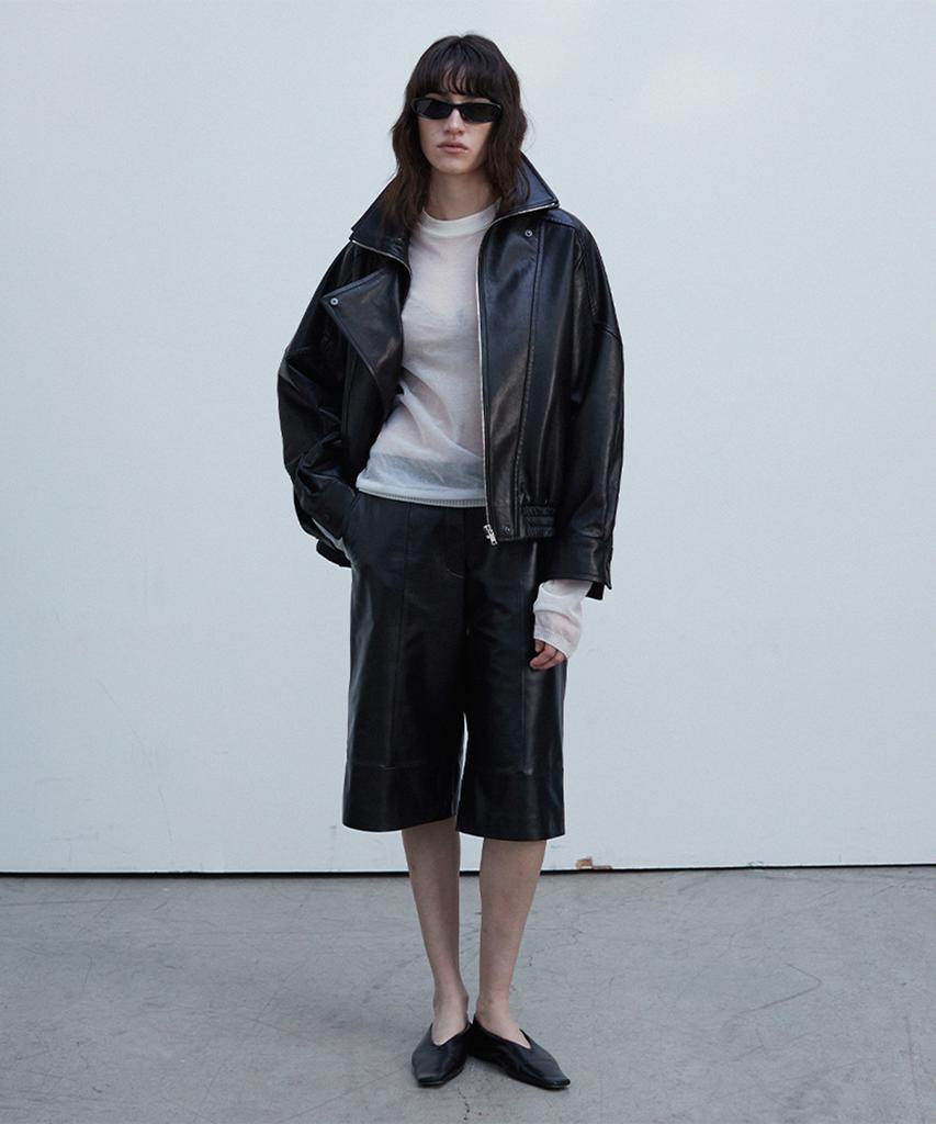 Verdemar Double Collar Zip-Up Jacket_Black