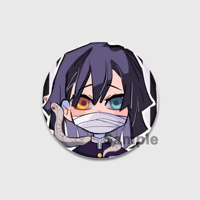 32/44/58mm Round Anime Brooches Kamado Tanjirou Tsuyuri Kanao Hashibira Inosuke Rengoku Kyoujurou Agatsuma Zenitsu Akaza Badge Lapel Pins