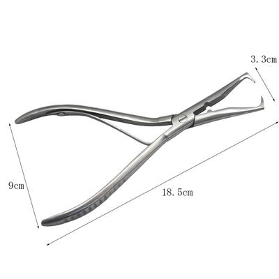1 предмет, 7 дюймов, 2 в 1, серебряные зажимы из нержавеющей стали, плоскогубцы для наращивания волос с канавками, инструменты для удаления кератиновых наращенных волос