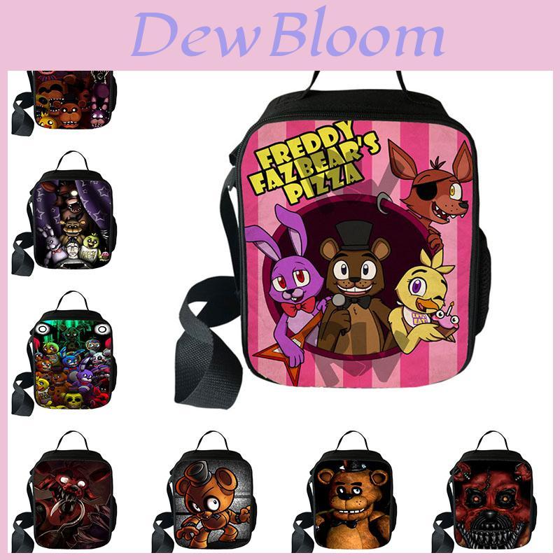 Изолированная сумка для ланча Five Nights At Freddy's большой вместимости с сетчатым карманом