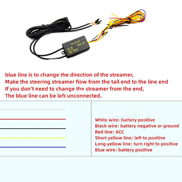 Автомобильные дневные ходовые огни DRL, водонепроницаемые, универсальные, постоянного тока 12 В, светодиодные, автоматические фары, последовательный указатель поворота, желтый, дневной свет, белый
