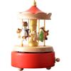 Музыкальная шкатулка-карусель, Ручная работа, Деревянная лошадка-карусель, Музыкальная шкатулка, Вращающаяся лошадка, Деревянные поделки, День рождения, Домашний декор(красный)