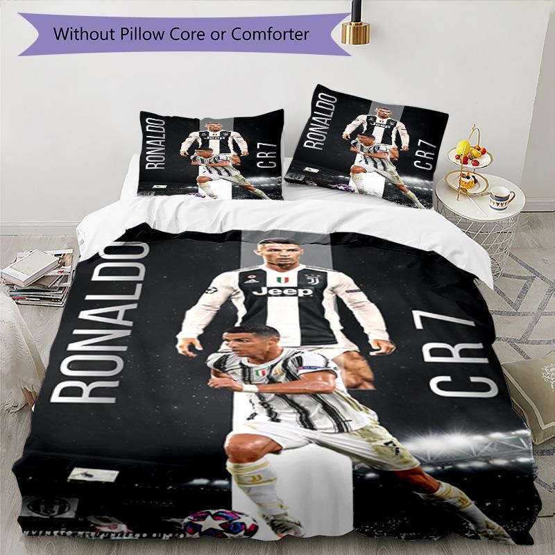 Ronaldo's Cristiano Ronaldo Celebration Bedding Set, Breathable Duvet Cover with Pillowcases, Soft Bed Linen for Bedroom Home Decoration, Perfect Fest