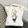 Harajuku Cute Bear Art Shoulder Bags Kawaii Tote Handbag Canvas Girl Environmental Large Capacity Portable Shopping Bag