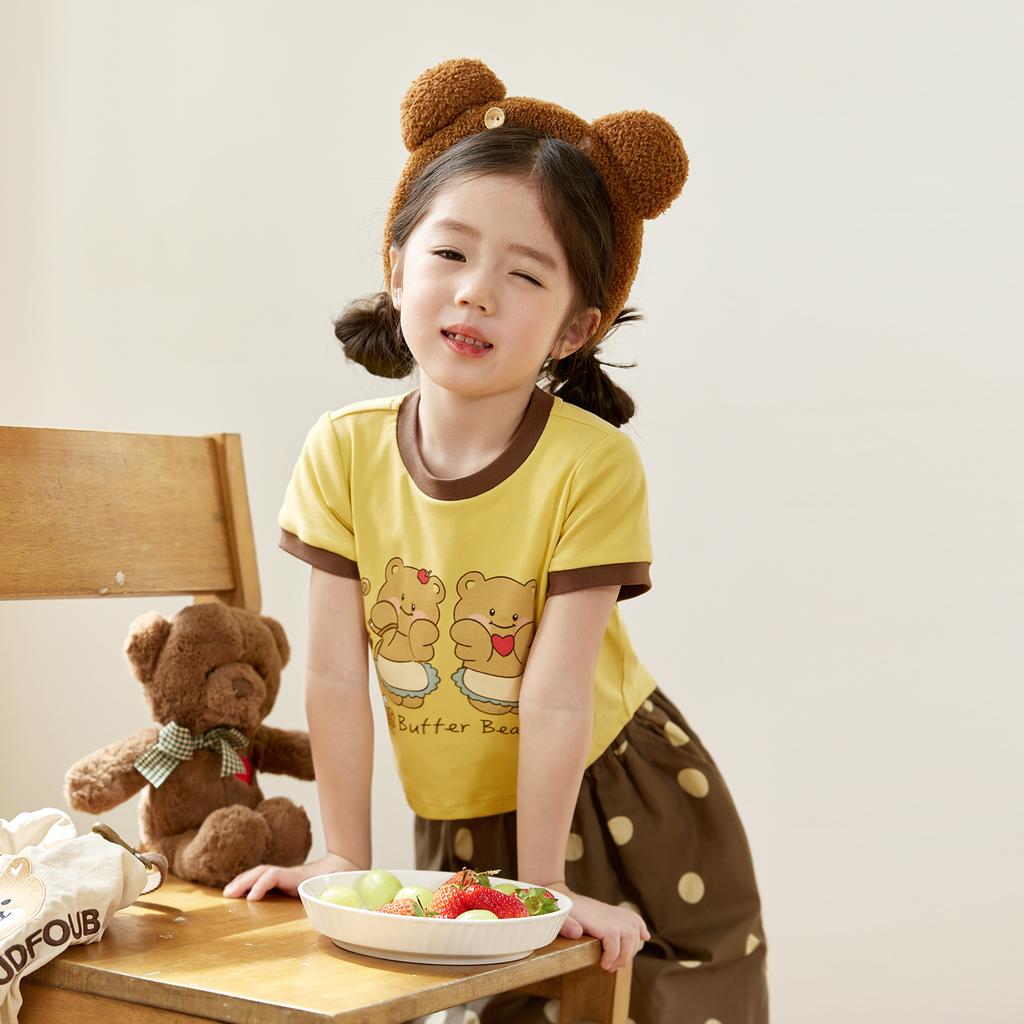 LUSON Children's Cartoon Round Neck T-shirt