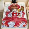 1 шт. Фланелевое одеяло с принтом Cardcaptor Sakura, Высококачественное, Удобное для всех сезонов, Домашний декор, Тепло и уют, Идеально для рождественских подарков
