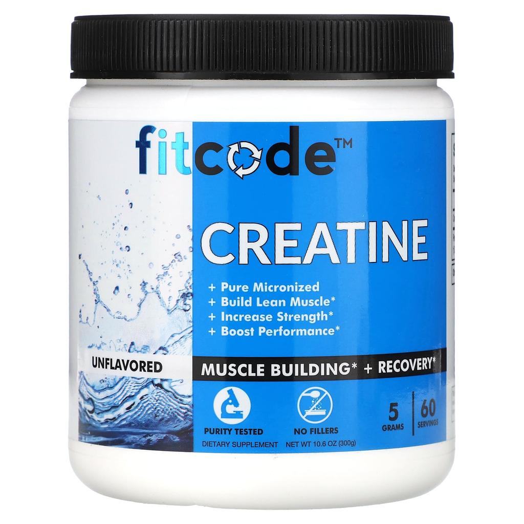 Fitcode, Creatine, Unflavored, 5 G, 10.6 Oz (300 G)