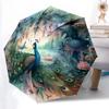 1pc Enchanted Peacock Garden Automatic, Cute Cartoon Pattern, Portable Outdoor Umbrella, Perfect, Holiday Gift for Disney fans.N040