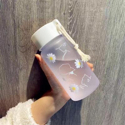 500 мл пластиковая прозрачная бутылка для воды BPA Free портативная спортивная кружка для студентов с веревкой