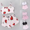 European-American Sleeveless Camisole & Shorts Pajama Set