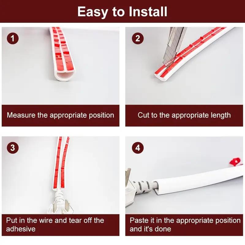 1pc 100cm/39.37in Flexible Self-Adhesive Cable Duct-Durable PVC Cover for Easy Home&Office Wiring Protection,Tape Design Install