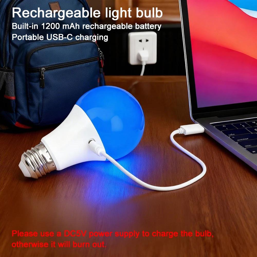 E27 Беспроводная RGB/CW Лампа с бесступенчатой регулировкой яркости, перезаряжаемая через USB, с пультом дистанционного управления, работающая от батареи, диммируемая/таймер
