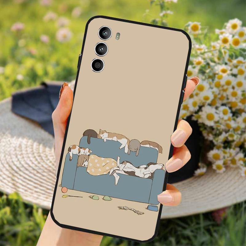 Забавный чехол для телефона с кошкой для Moto G85 G55 G05 G14 G75 G31 G50 G52 G60 G13 G32 G84 G54 G53 G72 G24 Power
