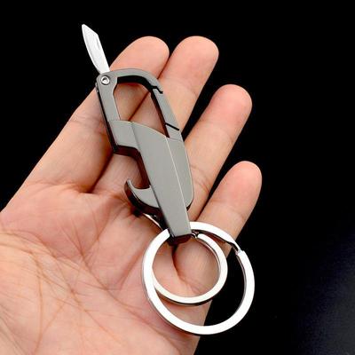Высококачественный многофункциональный мужской брелок со съемным ножом и портативной открывалкой для бутылок