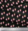 Soimoi Черная полиэстеровая креповая ткань с принтом клубники и фруктов по ярдам 42 дюйма