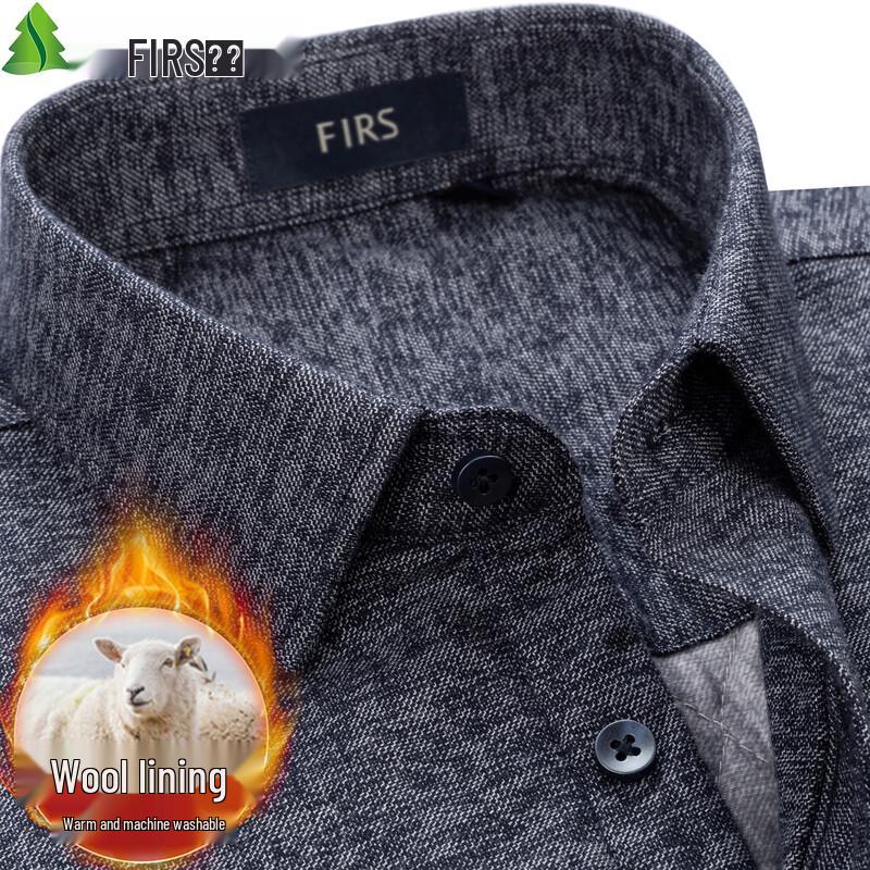 FIRS Men's Thermal Wool-Blend Brushed Shirt