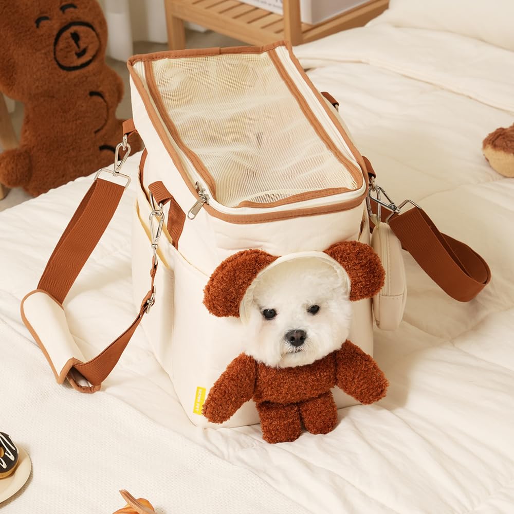 Сетчатая сумка-переноска для питомца через плечо [Семь питомцев], Ручная, Сумка, Прогулка, Материал, Принадлежности, Собака, Кошка, Путешествие, Стильная, Милая, Мягкая, Плечевая,