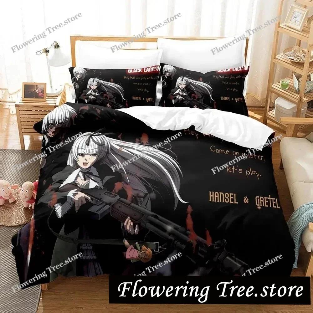 Anime Black Lagoon Bedding Set Duvet Cover Bed Set Quilt Cover Pillowcase Comforter king Queen Size Boys Adult Bedding Set029963
