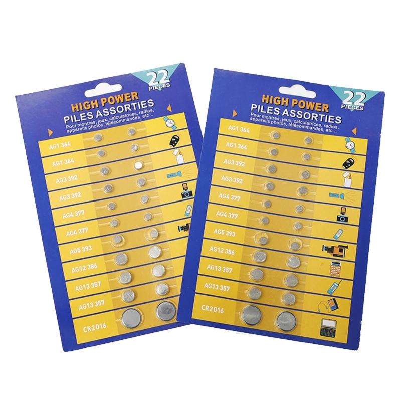 22 шт. батарейки-таблетки батарейки-таблетки для часов, игровых камер, долговечная и надежная мощность