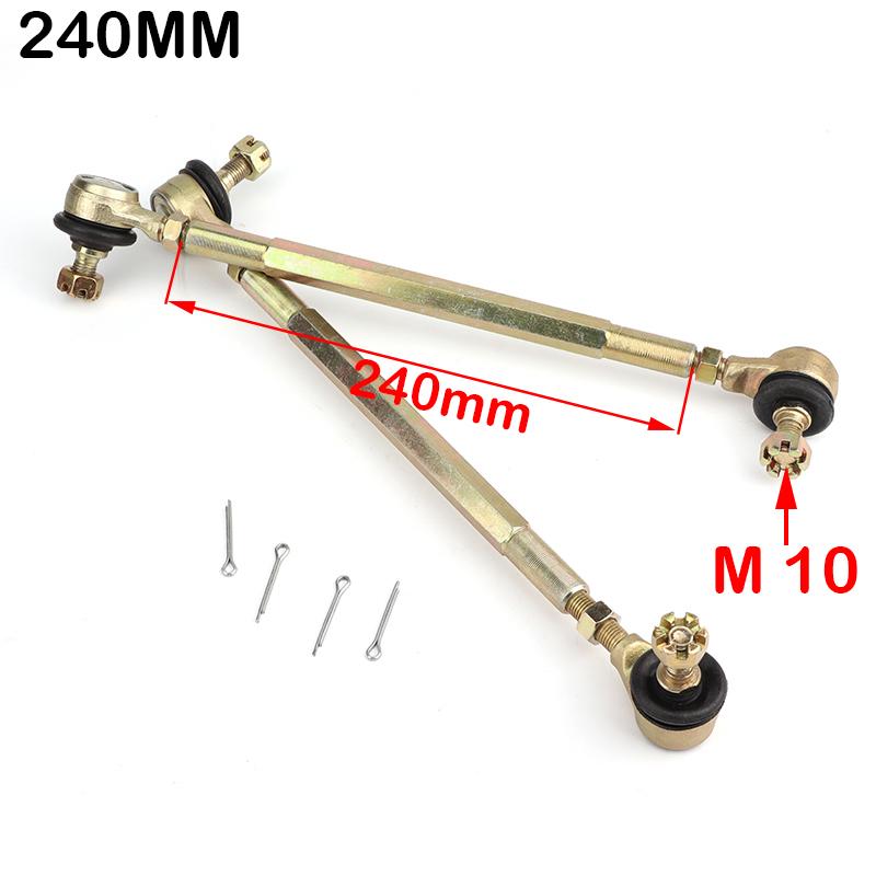 1 Pair 100mm-330mm Steering Tie Rod Assembly M10 Ball Joint End Kit For 50cc-250cc ATV Quad Go Kart UTV Buggy 4 Wheeler Parts