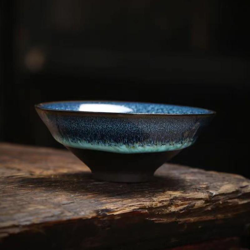 Изысканный набор чашек для чая «Звездное небо» из 6 шт., чайные чашки с глазурью «теммоку», чайные чашки «Кунг-фу», китайская фарфоровая чайная чашка ручной работы