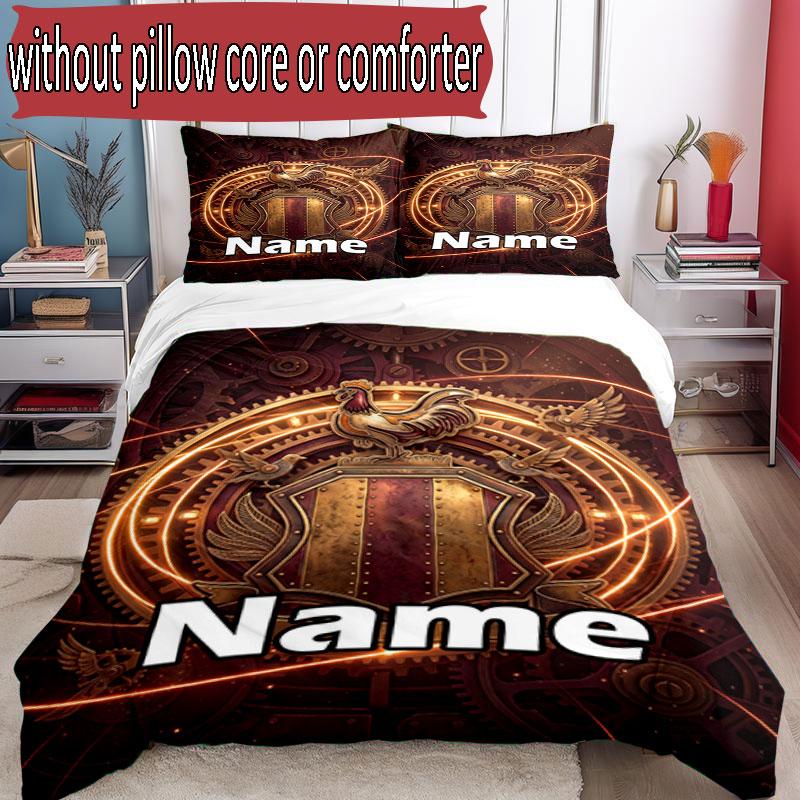 3pcs Duvet Cover Set (1*Duvet Cover + 2*Pillowcase, Without Core), Custom Name Bradford City AFC Pattern Bedding Set, Home Bedroom Decor Gift