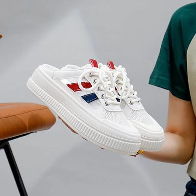 Мода 2024 года, новые летние модные женские туфли с головкой, белые туфли с полой сеткой, удобные дышащие повседневные туфли