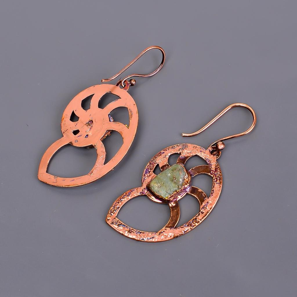 Friendship Day Sale Labradorite Stone Copper Dangling Electroformed New Earrings V-109