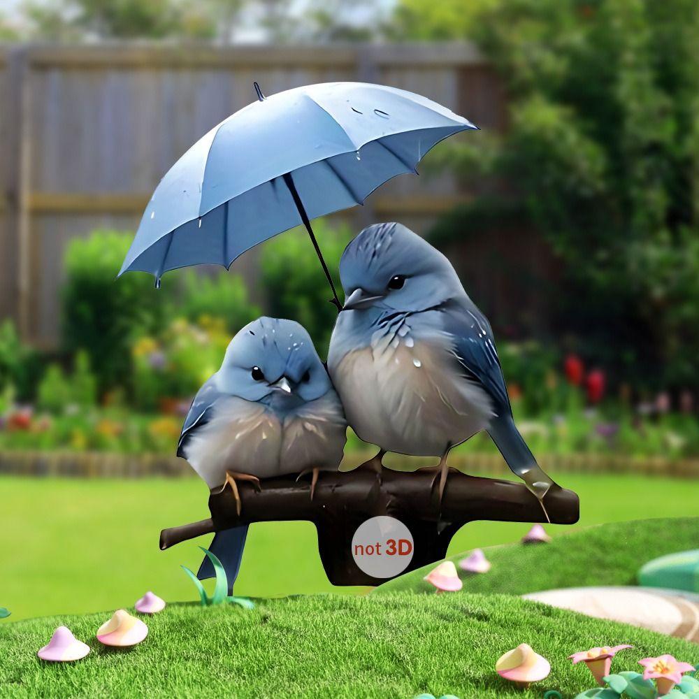 Acrylic Bird Garden Pile Cute Animal Mini Figurine Crafts Garden Stake Courtyard