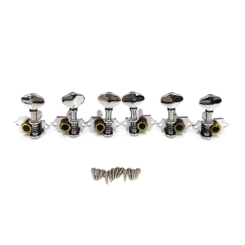 Комплект колков для гитары с открытой задней частью Металлические ручки для колков гитары Металлическая текстура для оптимального улучшения звука