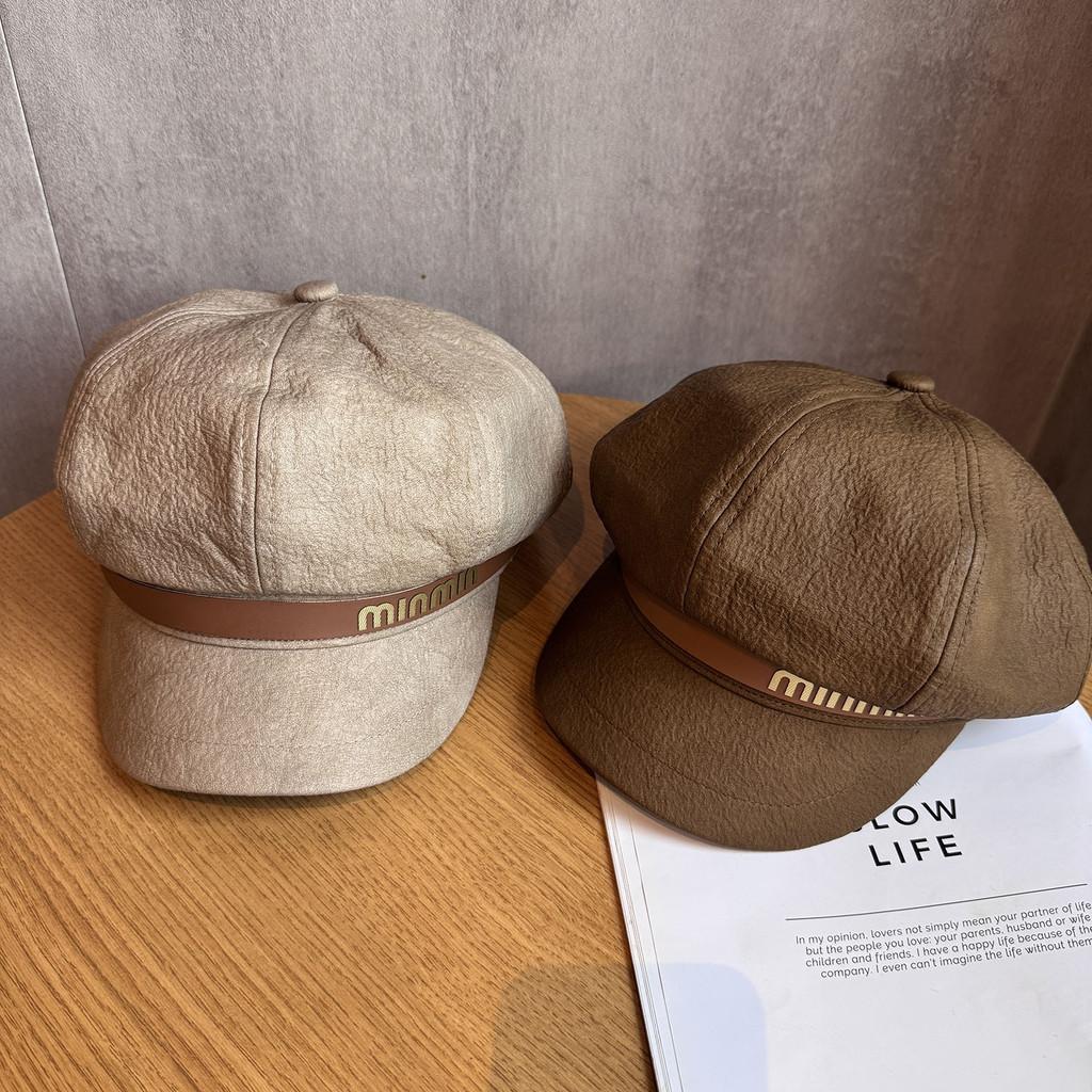 Материал Письмо Изогнутый Козырек Восьмиугольная Кепка Аксессуары для Холодного Сезона Мода