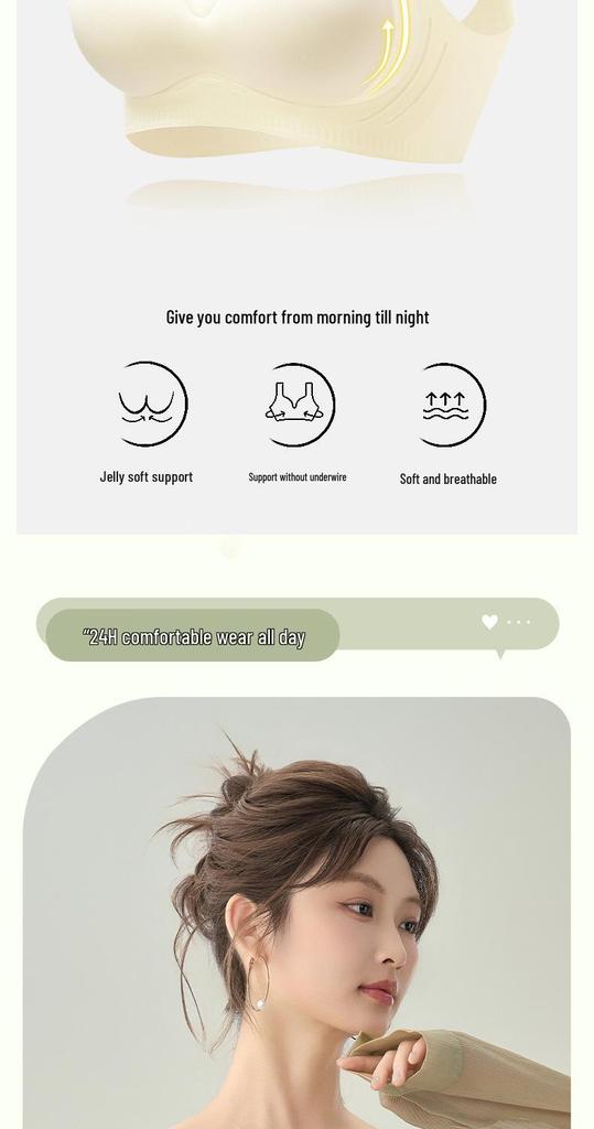 Бесшовный беспроводной бюстгальтер: Мягкая поддержка, Предотвращает обвисание, Разработано для большой груди