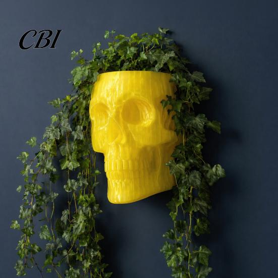 Gothic Wall Vase Skull Planter, Skeleton Hanging Spooky Head Ivy Holder Flower Pot for Halloween Living Room Bedroom Home Decor Centerpiece