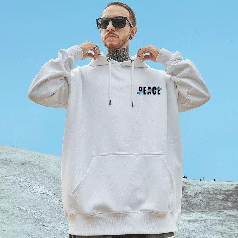 M-8XL Men Oversize Pullover Hoodie Fashion Loose American Style Trendy Three-dimensional Letters Print Couple Clothes