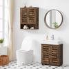 VASAGLE Wall Cabinet, Hanging Bathroom Storage Cabinet, Medicine Cupboard with Adjustable Shelf, Double Shutter Doors and Open Shelf, 60 x 20 x 70 cm