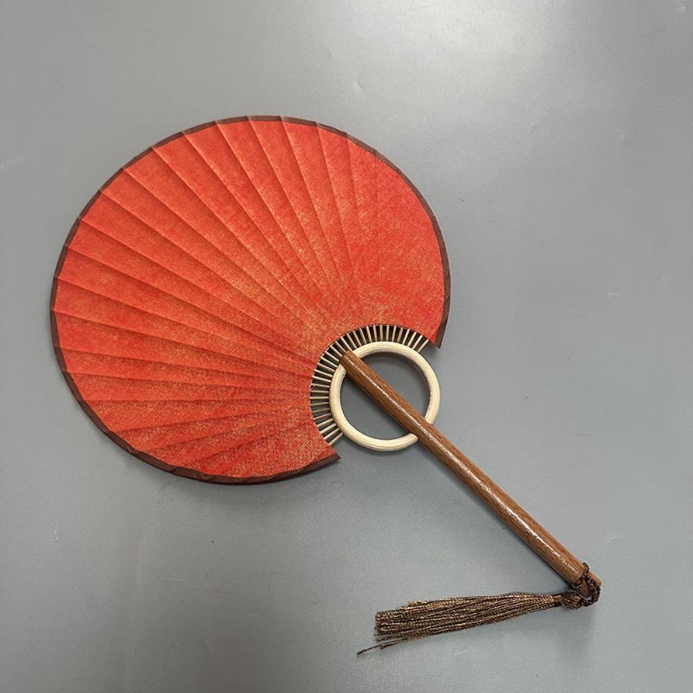 Vintage DIY Xuan Paper Fan Classical Round Fan Portable Hand Painted Fan  Painting