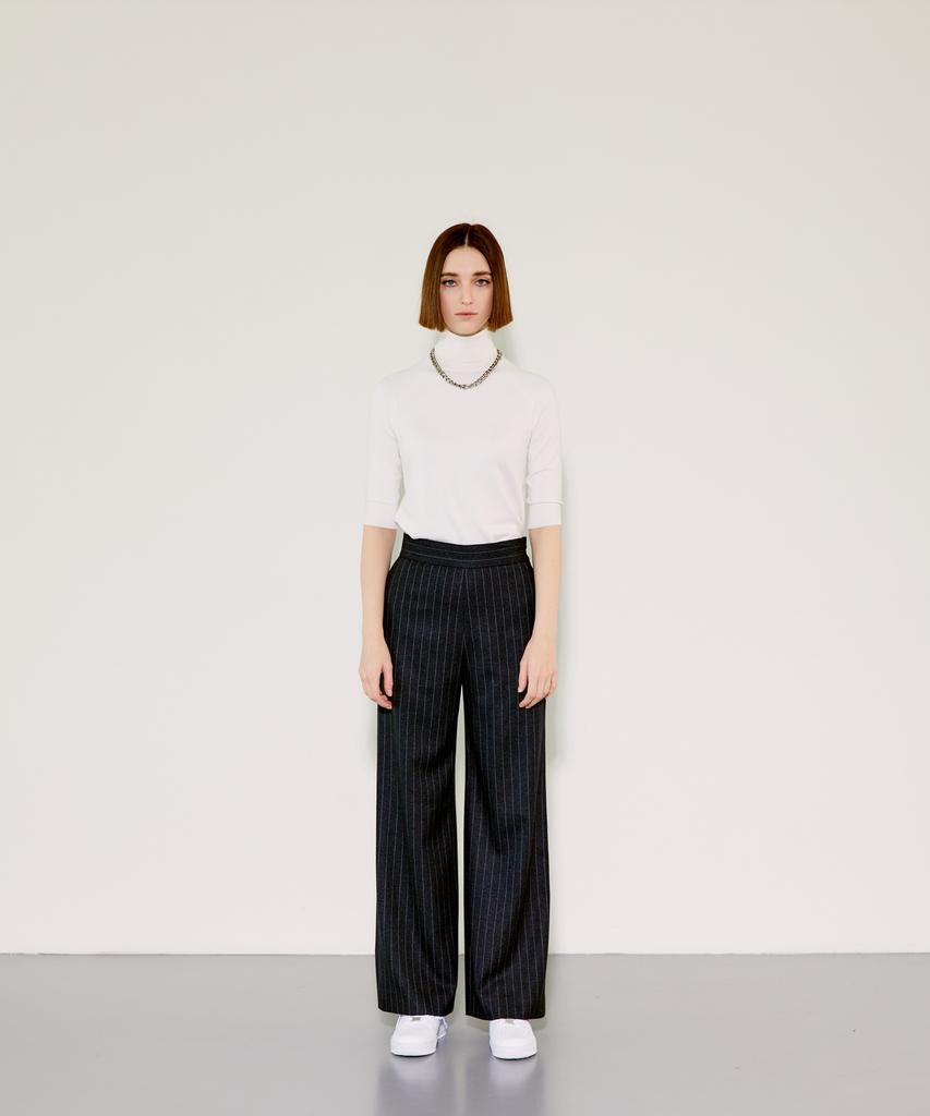 Chaenyuyog High-Waist Wide Pants [Grey]
