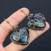 Labradorite Handmade Copper Wire Wrap Jewelry Earring 2.36 a0A95