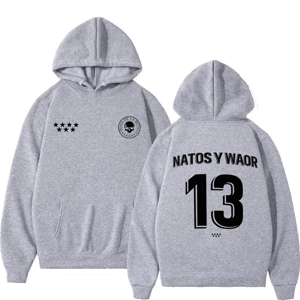 2025 Autumn/Winter New Singer NATOS WAOR 13 Hoodie Men's and Women's Fashion Hip Hop Hoodie Loose Casual Gothic Warm Sportswear