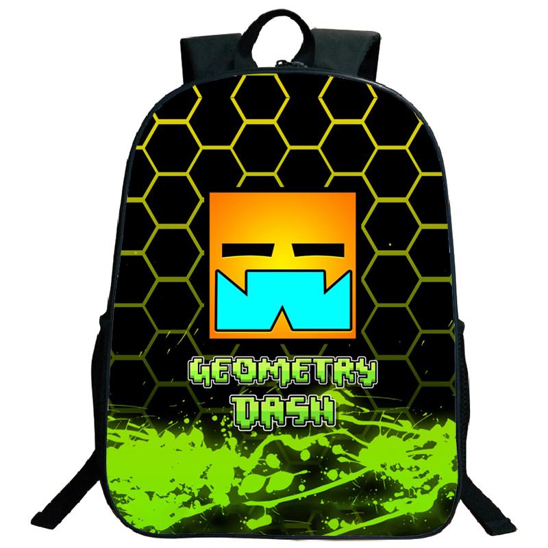 Angry Geometry Dash Backpacks for Middle and High School Students, Large Capacity Leisure Backpacks, Holiday Gifts