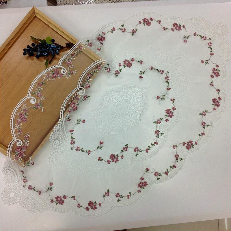 Европейская пасторальная кружевная вышивка овальная роскошная скатерть для гостиной журнальный столик диван подлокотник чехол ткань банкетная вечеринка Tapete